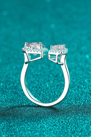 Heart-Shape Moissanite Open Ring - Just Believe Boutique