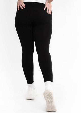 High Waisted Leggings - Curvy Fit: CHOCOLATE - Just Believe Boutique