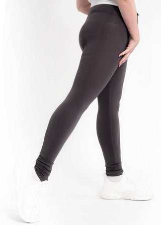 High Waisted Leggings - Curvy Fit: CHOCOLATE - Just Believe Boutique