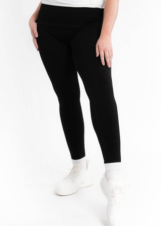 High Waisted Leggings - Curvy Fit: CHOCOLATE - Just Believe Boutique
