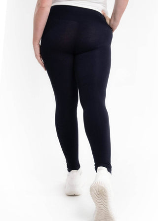 High Waisted Leggings - Curvy Fit: CHOCOLATE - Just Believe Boutique