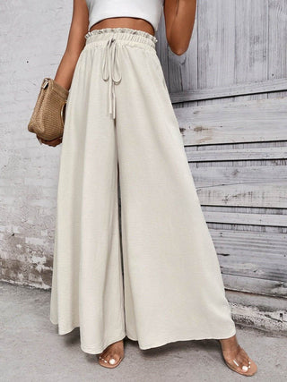 Honey Tied High Waist Wide Leg Pants - Just Believe Boutique