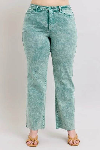 Judy Blue Dyed Raw Hem Dad Jean - Just Believe Boutique