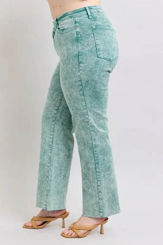 Judy Blue Dyed Raw Hem Dad Jean - Just Believe Boutique
