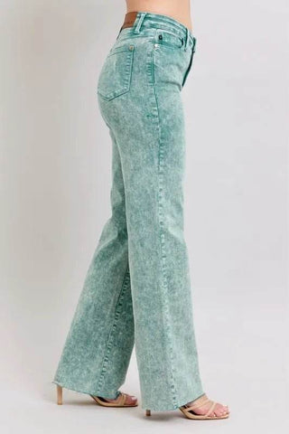 Judy Blue Dyed Raw Hem Dad Jean - Just Believe Boutique