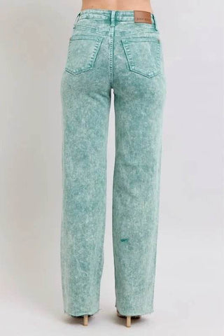 Judy Blue Dyed Raw Hem Dad Jean - Just Believe Boutique