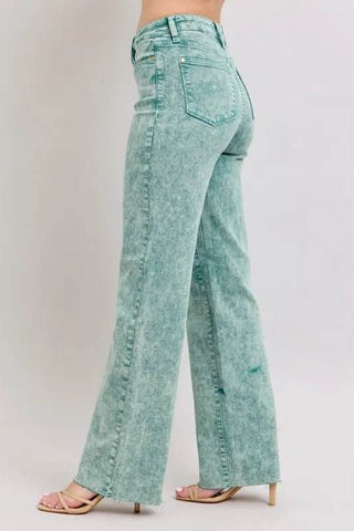 Judy Blue Dyed Raw Hem Dad Jean - Just Believe Boutique