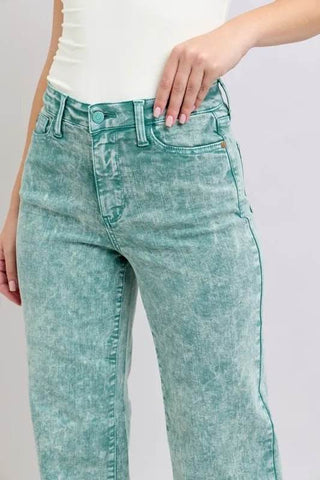Judy Blue Dyed Raw Hem Dad Jean - Just Believe Boutique