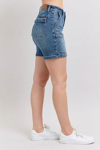 Judy Blue Full Size High Rise Denim Shorts Plus Size - Just Believe Boutique