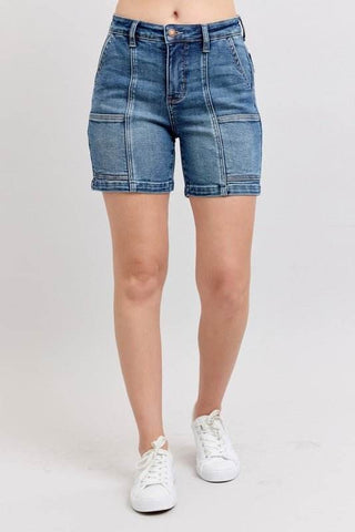 Judy Blue Full Size High Rise Denim Shorts Plus Size - Just Believe Boutique