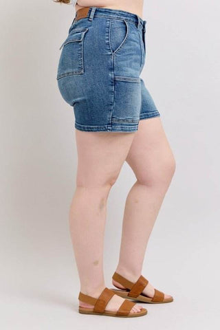 Judy Blue Full Size High Rise Denim Shorts Plus Size - Just Believe Boutique