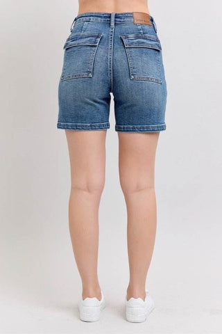 Judy Blue Full Size High Rise Denim Shorts Plus Size - Just Believe Boutique