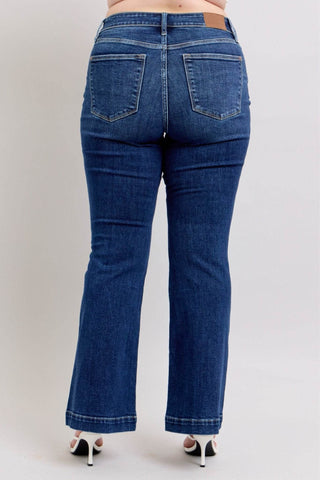 Judy Blue Full Size High Rise Flare Jeans with Pockets Plus Size - Just Believe Boutique