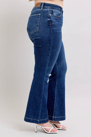 Judy Blue Full Size High Rise Flare Jeans with Pockets Plus Size - Just Believe Boutique