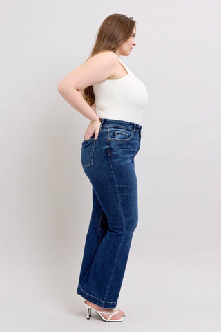 Judy Blue Full Size High Rise Flare Jeans with Pockets Plus Size - Just Believe Boutique
