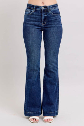 Judy Blue Full Size High Rise Flare Jeans with Pockets Plus Size - Just Believe Boutique