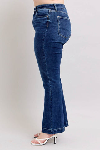 Judy Blue Full Size High Rise Flare Jeans with Pockets Plus Size - Just Believe Boutique