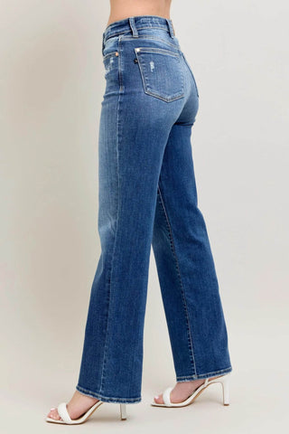 Judy Blue Full Size High Waist 90's Straight Leg Jeans Plus Size - Just Believe Boutique