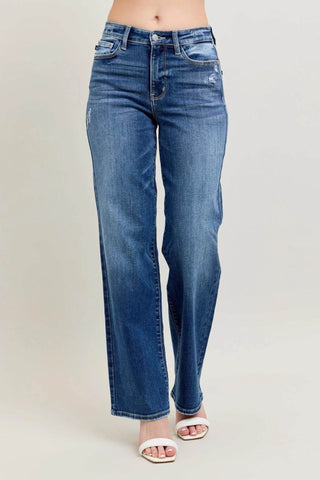 Judy Blue Full Size High Waist 90's Straight Leg Jeans Plus Size - Just Believe Boutique