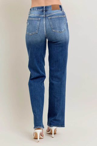 Judy Blue Full Size High Waist 90's Straight Leg Jeans Plus Size - Just Believe Boutique
