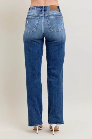 Judy Blue Full Size High Waist 90's Straight Leg Jeans Plus Size - Just Believe Boutique
