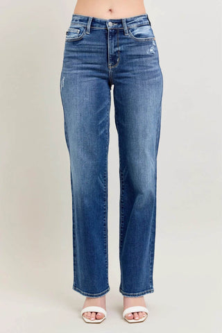 Judy Blue Full Size High Waist 90's Straight Leg Jeans Plus Size - Just Believe Boutique