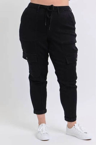 Judy Blue Full Size High Waist Cargo Cuffed Jogger Plus Size - Just Believe Boutique