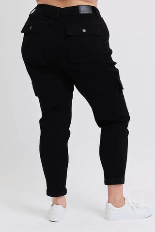 Judy Blue Full Size High Waist Cargo Cuffed Jogger Plus Size - Just Believe Boutique