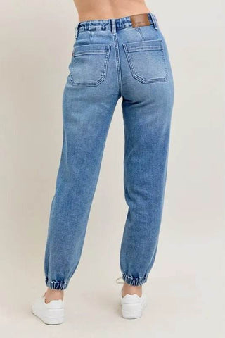 Judy Blue Full Size High Waist Denim Jogger Plus Size - Just Believe Boutique