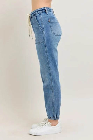 Judy Blue Full Size High Waist Denim Jogger Plus Size - Just Believe Boutique