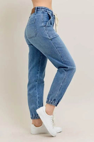 Judy Blue Full Size High Waist Denim Jogger Plus Size - Just Believe Boutique