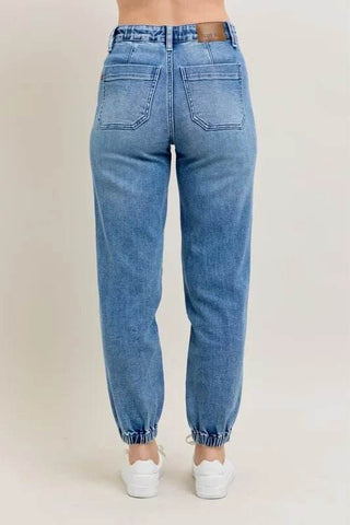 Judy Blue Full Size High Waist Denim Jogger Plus Size - Just Believe Boutique