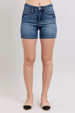 Judy Blue Full Size High Waist Denim Shorts Plus Size - Just Believe Boutique
