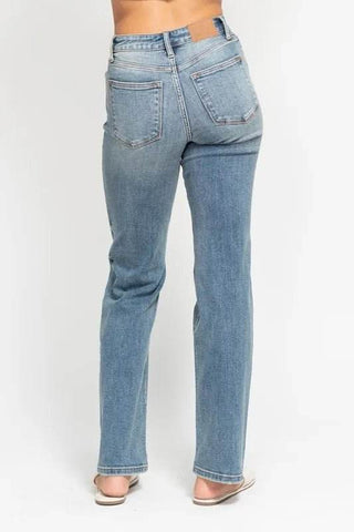 Judy Blue Full Size High Waist Distressed Dad Jean Plus Size - Just Believe Boutique
