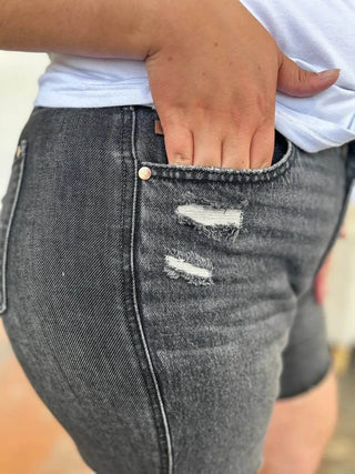 Judy Blue Full Size High Waist Rigid Magic Denim Shorts - Just Believe Boutique