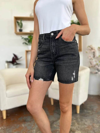 Judy Blue Full Size High Waist Rigid Magic Denim Shorts - Just Believe Boutique