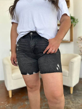 Judy Blue Full Size High Waist Rigid Magic Denim Shorts - Just Believe Boutique