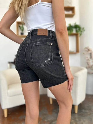 Judy Blue Full Size High Waist Rigid Magic Denim Shorts - Just Believe Boutique