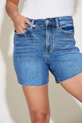 Judy Blue Full Size High Waist Slim Denim Shorts - Just Believe Boutique