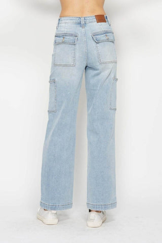 Judy Blue Full Size High Waist Straight Cargo Jeans - Just Believe Boutique