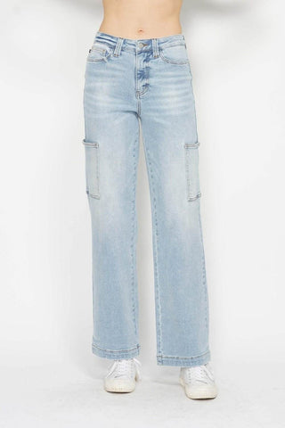 Judy Blue Full Size High Waist Straight Cargo Jeans - Just Believe Boutique