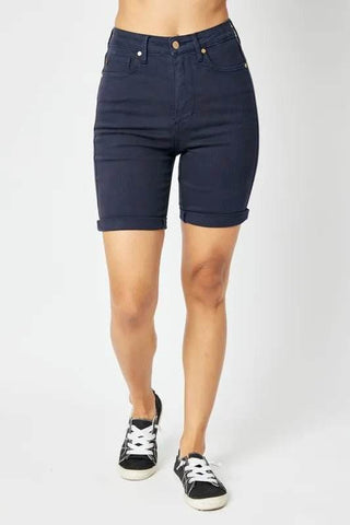 Judy Blue Full Size High Waist Tummy Control Bermuda Shorts - Just Believe Boutique