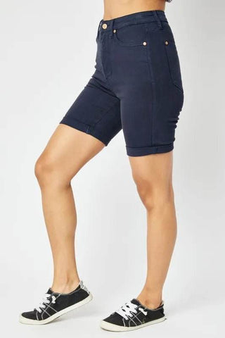Judy Blue Full Size High Waist Tummy Control Bermuda Shorts - Just Believe Boutique