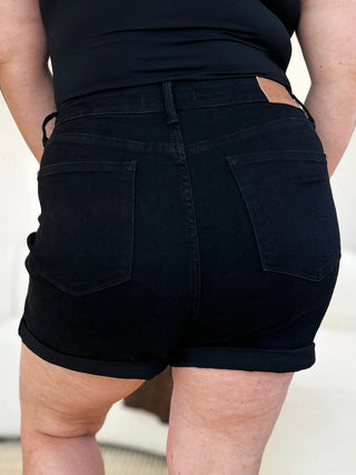 Judy Blue Full Size High Waist Tummy Control Cuffed Denim Shorts - Just Believe Boutique