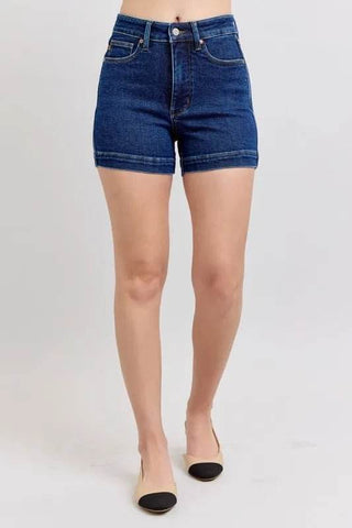Judy Blue Full Size High Waist Tummy Control Denim Shorts Plus Size - Just Believe Boutique