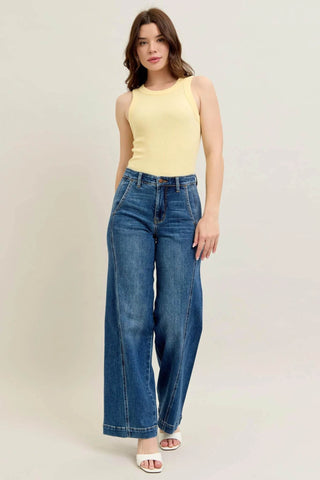 Judy Blue Full Size High Waist Wide Leg Jeans Plus Size - Just Believe Boutique