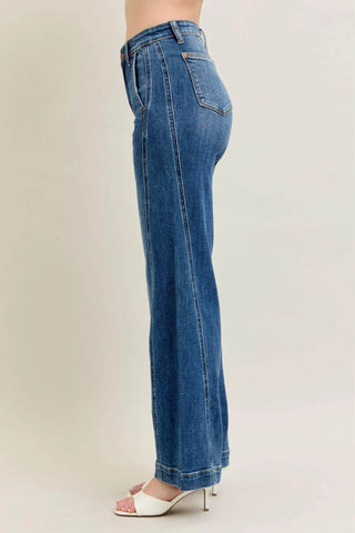 Judy Blue Full Size High Waist Wide Leg Jeans Plus Size - Just Believe Boutique