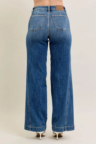 Judy Blue Full Size High Waist Wide Leg Jeans Plus Size - Just Believe Boutique