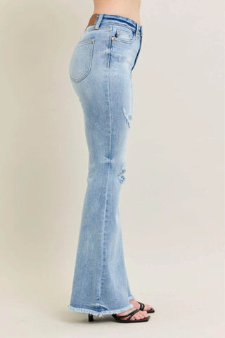 Judy Blue Full Size Hw Flare Jeans W/ Shield Pockets Plus Size - Just Believe Boutique