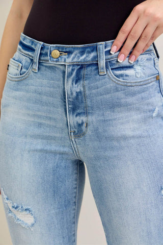 Judy Blue Full Size Hw Flare Jeans W/ Shield Pockets Plus Size - Just Believe Boutique